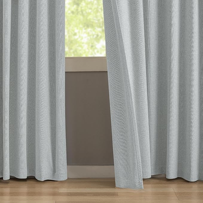 KangBang Extra Wide Pinch Pleated Blackout Curtains 84 Inch Length 2 Panels Set, Thermal Insulated Linen Curtains & Drapes for Sliding Door Living Room, Elegant Pleat Draperies with Hooks,60x84 Inch