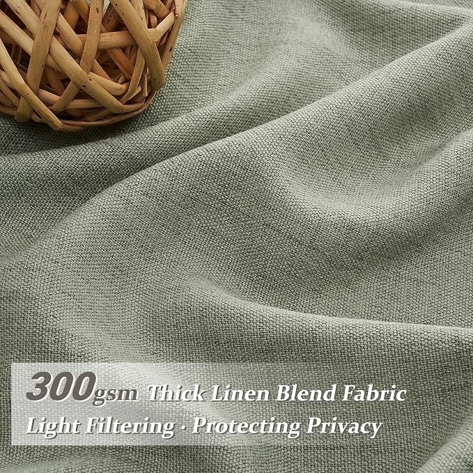 Sage Green Pinch Pleated Sheer Curtains 84 Inches Long - Image 3