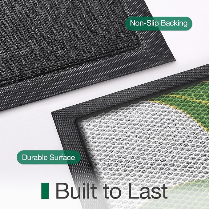 LUMI Outside Welcome Door Mat 17x30, Non-Slip Durable Rubber Easy Clean | Zebra - Image 9