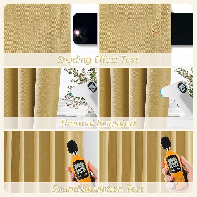 100% Blackout Curtains 108 Inch Length 2 Panels Set - Image 5