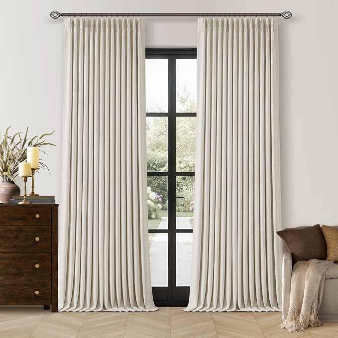 102 Inch Pinch Pleated Blackout Curtains by Twodrapes