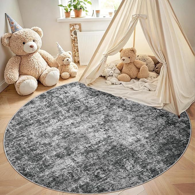 Aelenmu Round Rug 6ft Washable Rug - Image 4