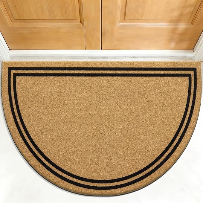 OLANLY Half Circle Front Door Mat, Low Profile Doormat, Stain and Fade Resistant by OLANLY