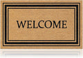Coir Welcome Mat, Stylish Welcome, 17 x 29 in | 100% Natural Coir, Anti-Shedding by AmaruDoorMats
