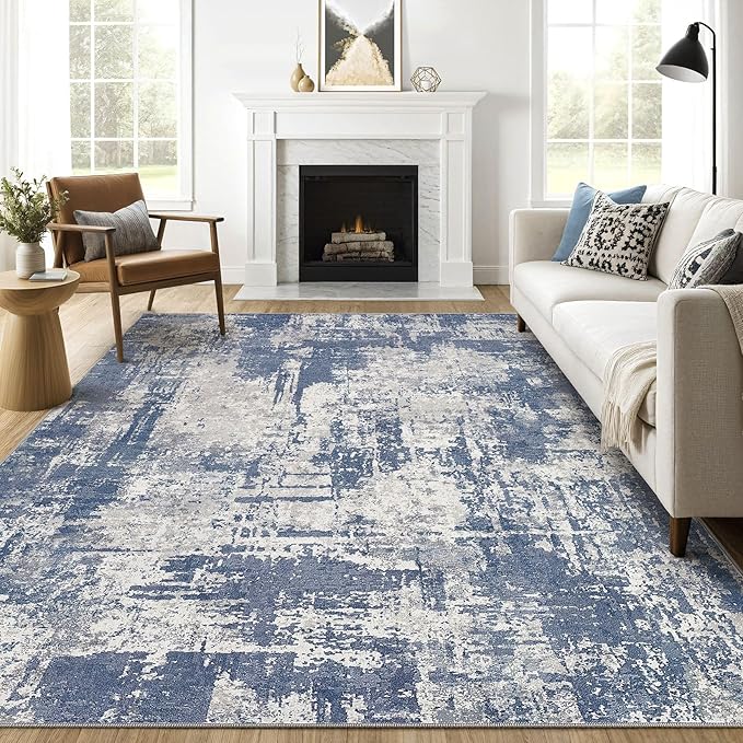 LOONGRUG 7x9 Area Rug Washable Large Neutral Modern Living Room Rugs | Abstract by LOONGRUG