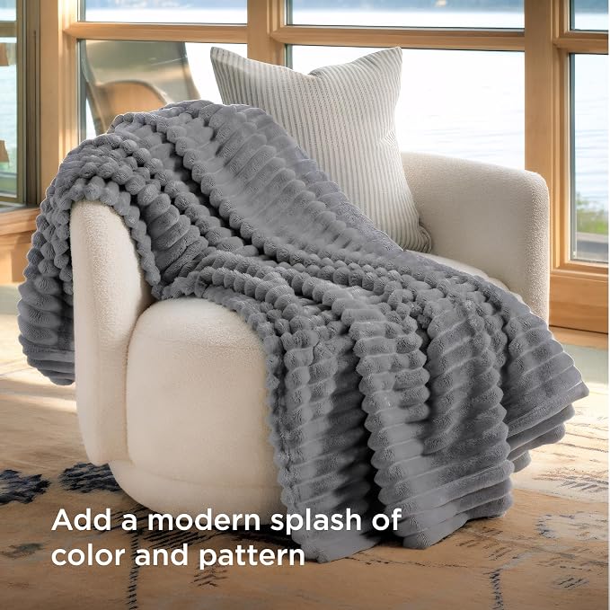 Bedsure Soft Twin XL Blanket for Bed Dorm Frost Gray 66"x90" | Birthday Gifts - Image 3
