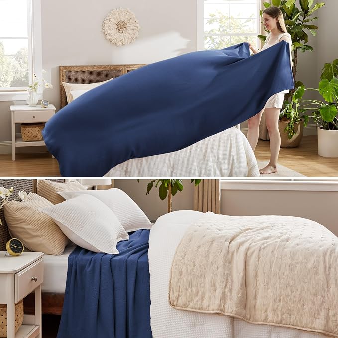 Bedsure GentleSoft 100% Cotton Blanket King Size - Image 4