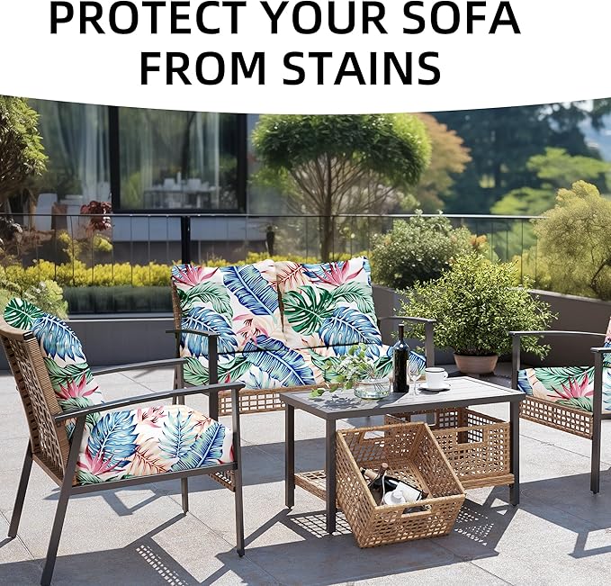 8PCS Patio Cushion Covers.Patio Furniture Couch SeatSlipcovers | Washable - Image 4