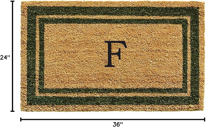 Calloway Mills 153042436F Sage Green Border 24" x 36" Monogram Doormat - Image 2