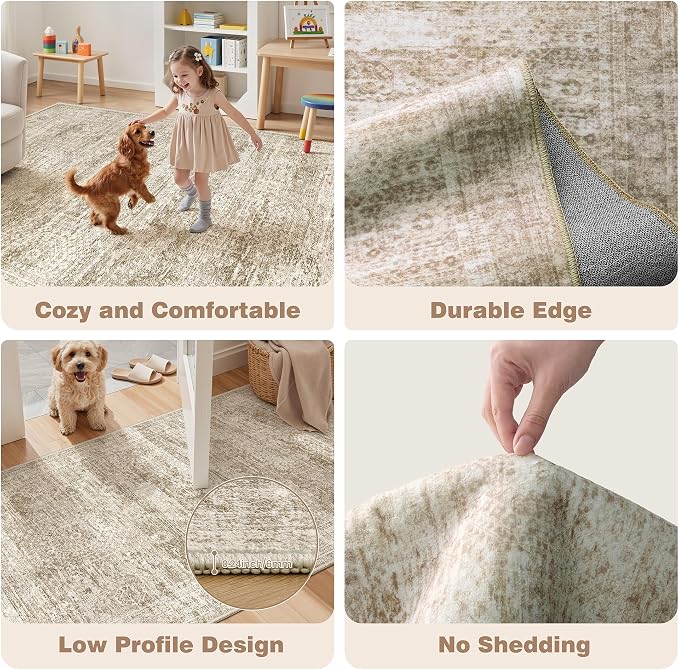 Kitchen Rugs Sets of 2, 2x3 2x4 Rug Runner, Dining Room, Soft Runner Rug - Image 7