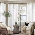 Snow White Pinch Pleat Semi Sheer Linen Curtains W70xL84 1 Panel | Light by Twodrapes