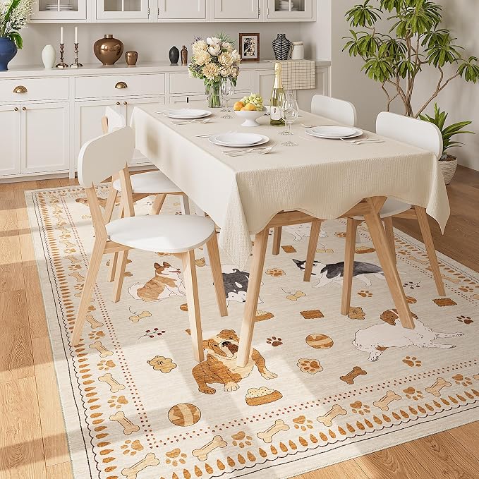 DUKINO 5x7 Area Rugs, Washable Dog Rug - Image 3