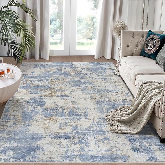Aelenmu 5x7 Area Rugs for Living Room Bedroom Dining Room Washable Blue | Soft by Aelenmu