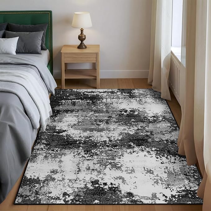 Black Washable Rug 4x6 Entryway Rugs - Image 3