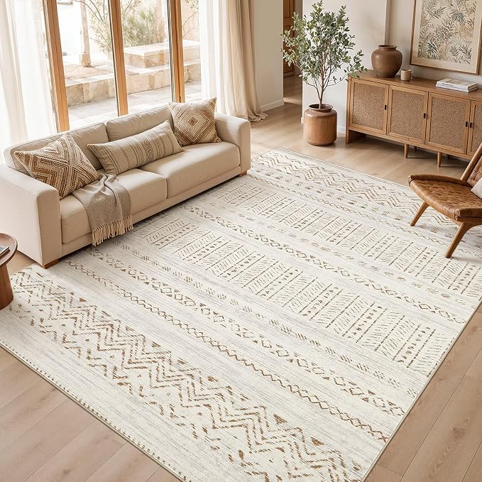 cotiled Boho 7x9 Area Rug for Living Room: Large Moroccan Washable Rug | Solve by COTILED