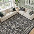Grey Area Rug 6x9 for Living Room Bedroom | Low Pile; Non Slip;Machine by WelcometoBabovid