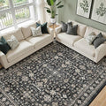 Grey Area Rug 10x14 for Living Room Bedroom | Low Pile; Non Slip;Machine by WelcometoBabovid