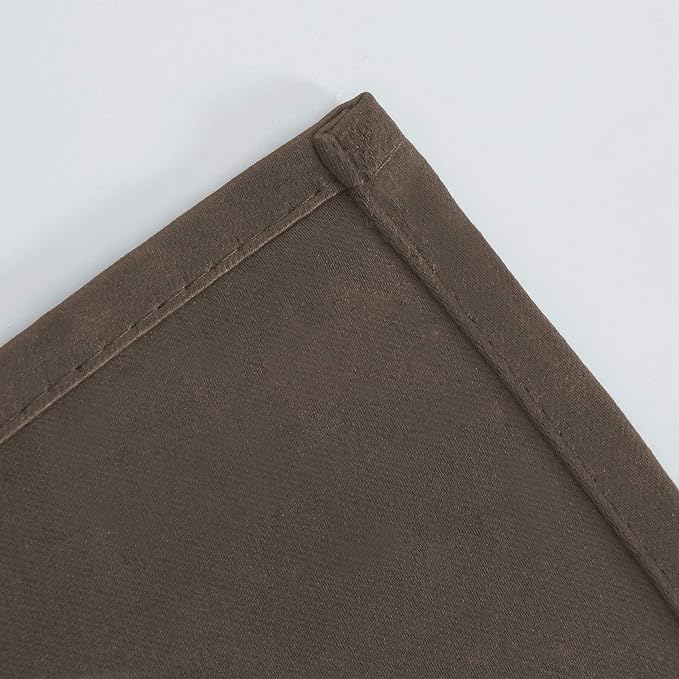 Chocolate Brown Blackout Curtains 66 x 63 Inch Length/Set of 2 Curtain - Image 8