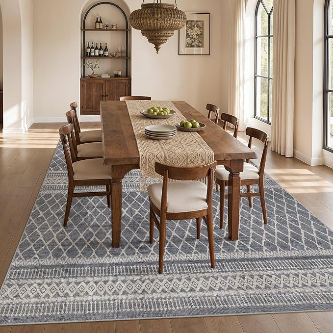 cotiled Boho 8x10 Area Rugs for Living Room: Large Moroccan Washable Rug | - Image 6