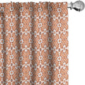 Ambesonne Scandinavian Window Curtains, Flower Like Motifs Folk Art in Tangerine Tones, Lightweight Decorative Panels Set of 2 with Rod Pocket, 56" x 84", Sienna Sky