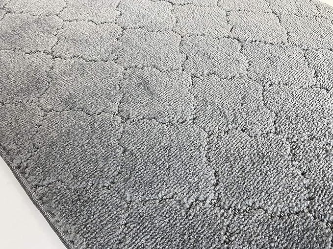 Custom Size Modern Runner Rug Carpet for Hallway Entryway Foyer Kitchen, Slip Resistant Latex Rubber Backed 31 inch Wide X Customized Length, Clouds Grey, 31 inch X 34 feet