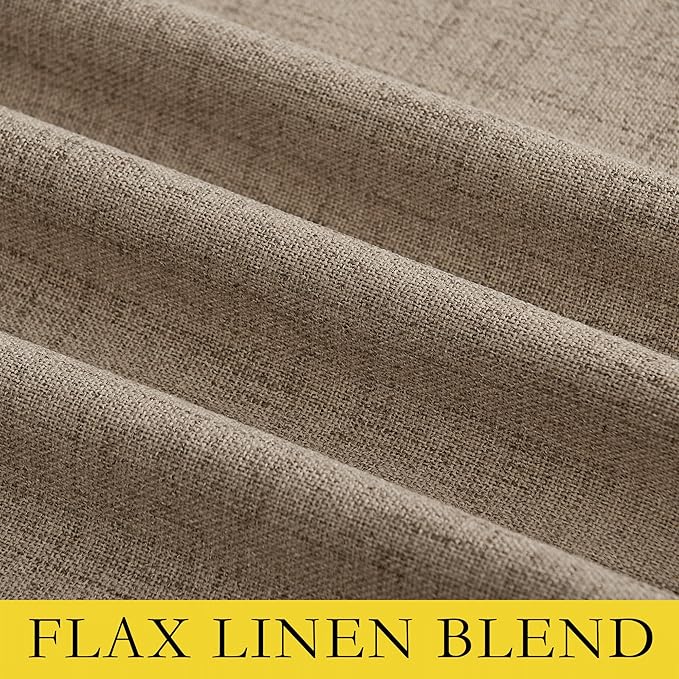 NICETOWN Burlap Vintage Open Linen Weave Flax Thermal Curtains, 100% Blackout - Image 9