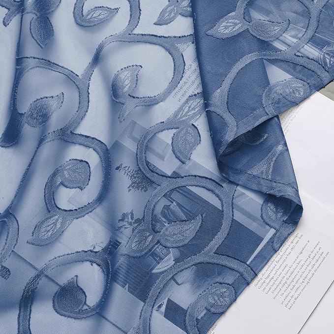 Furman Cafe Curtains 36 Inch Length 2 Panels Set, Elegant Geometric Jacquard - Image 7