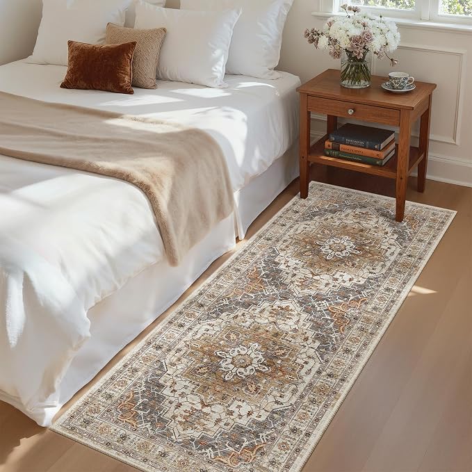 Madane Hallway Runner Rug 2x5 Washable Entry Rugs Non-Slip, Turmeric/Grey | by Madane
