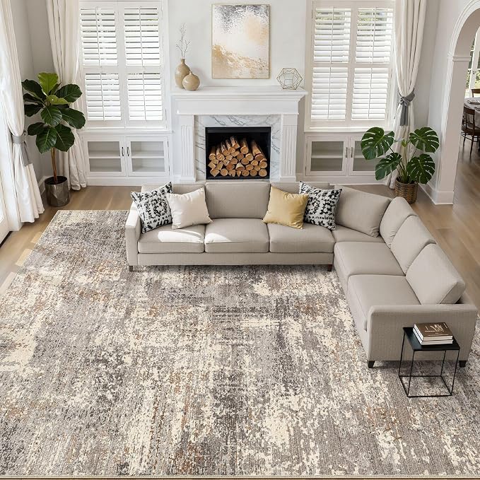 LOONGRUG 12x15 Area Rug Washable Large Neutral Modern Living Room Rugs | by LOONGRUG
