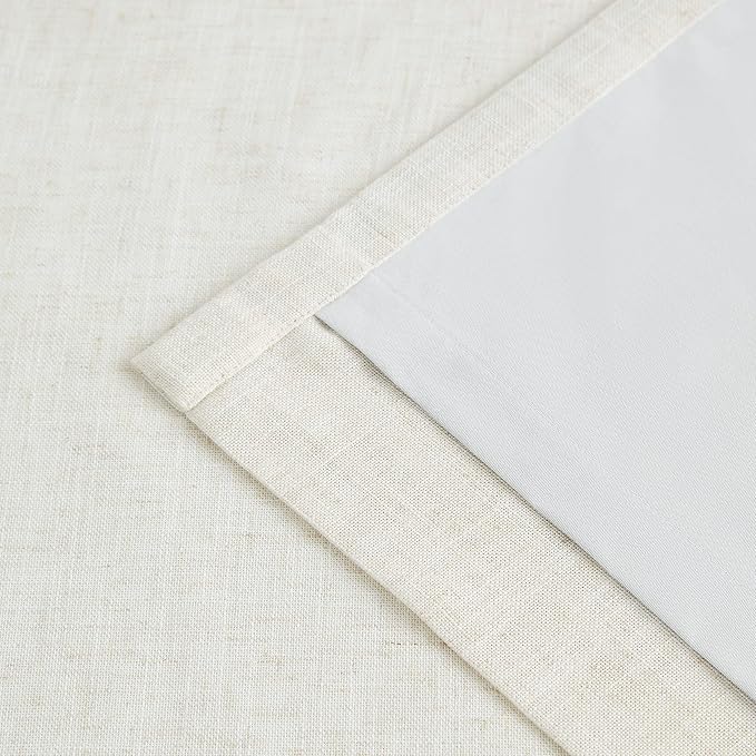Vision Home Natural Pinch Pleated Full Blackout Curtains Linen Blended Room - Image 7