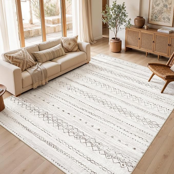 cotiled Boho 7x9 Area Rug for Living Room: Large Moroccan Washable Rug | Solve by COTILED
