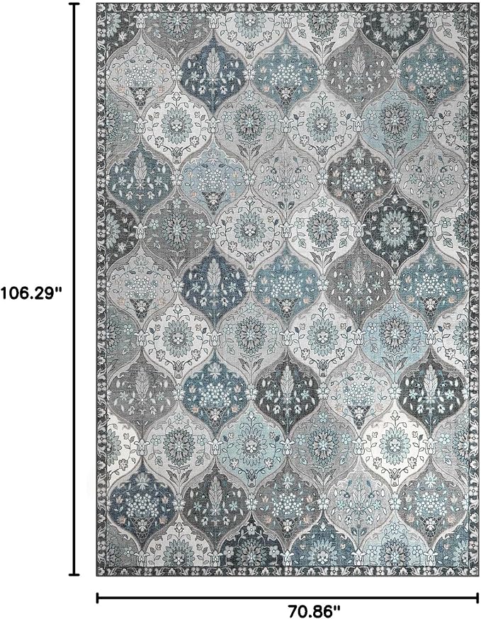 Lahome Moroccan Washable Area Rug 6x9, Large Soft Living Room Bedroom Rugs | - Image 2