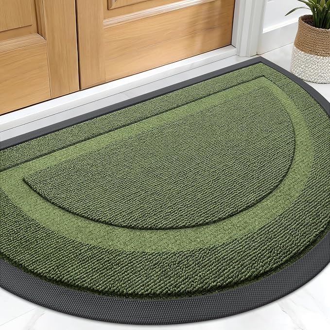 OLANLY Half Circle Front Door Mat Outside 33x21 All-Season Rubber Doormat | by OLANLY