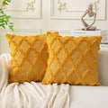 Set of 2 Soft Moroccan Throw Pillow Covers 20x20 Inch Plush Boho Decorative by Cozoomy