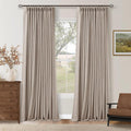 Viral Pleated Blackout Burlap 120 Inch Long Curtains Burlywood Birch | Pinch by Twodrapes