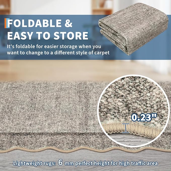 GarveeHome Scalloped Washable Small Round Rug 3 ft Non-Slip - Image 8