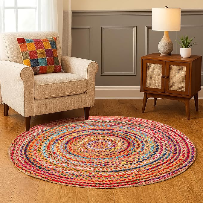 Hausattire Boho Braided Round Rug by Hausattire