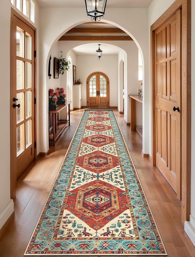 SERISSA 2'6"x16' Washable Non Slip Boho Runner Rug by SERISSAHomeDecorCollection
