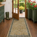 Washable 3x6 Large Mudroom Area Rug, Bohemian Kitchen Floor Rug, Non-Slip & by HazoHaus