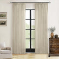 108 Inch Neutral Linen Curtains 2 Panels Set Pinch Pleated | Memory Training by Twodrapes