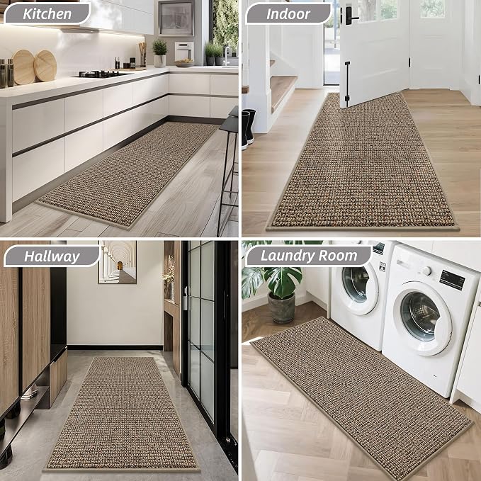 BEQHAUSE Dirt Trapper Door Mat 20" x 48", Non-Slip Washable Doormats, Low - Image 8