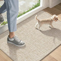 Ultra Thin Indoor Door Mat 17"x29", Non Slip Door Mat, Khaki | Low-Profile by LEKEEPGO