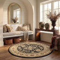 SAFAVIEH Lyndhurst Collection 6' Round Black/Ivory LNH212A Traditional Oriental by Unknown