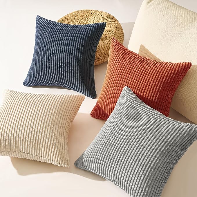 Topfinel Pack of 4 Decorative 22x22 Inch Velvet Pillow Covers Boho Couch Throw - Image 7