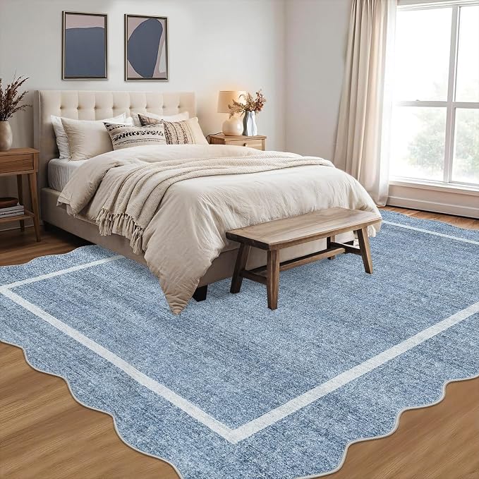GarveeHome Scalloped Washable Rug 9x12 Area Rug - Image 4