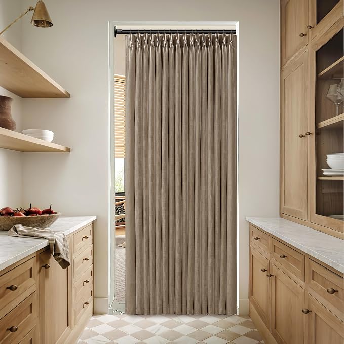 Thick Linen Pinch Pleat Dark Brown Semi Sheer Privacy Curtains 63 Inch Long | - Image 7