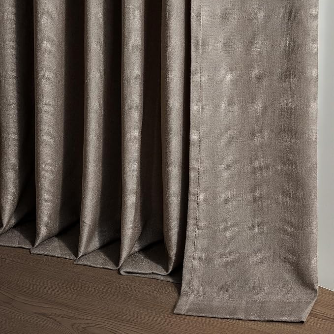 Topfinel Pinch Pleated Linen Curtains 132 Inches Long - Image 5
