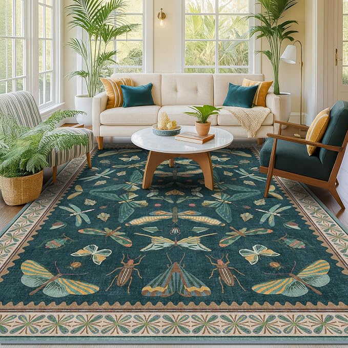 Oriental Blue and Green Area Rugs - Image 3