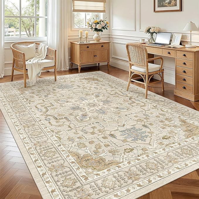 Madane 6x9 Area Rugs for Living Room, Vintage Washable Rug, Dining Bedroom And - Image 2