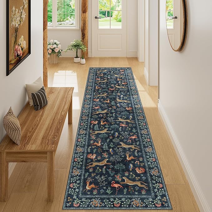 DUKINO 2x8 Washable Runner Rug, Non Slip Animal Kitchen Rugs, Low Pile - Image 5